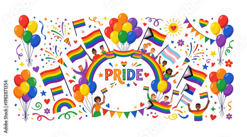 LGBTQ Pride Celebration Colorful Decor.