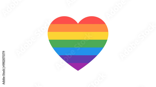 LGBTQ Pride Rainbow Heart Symbol.