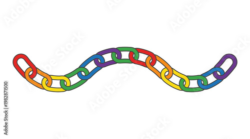 Rainbow colored chain links.