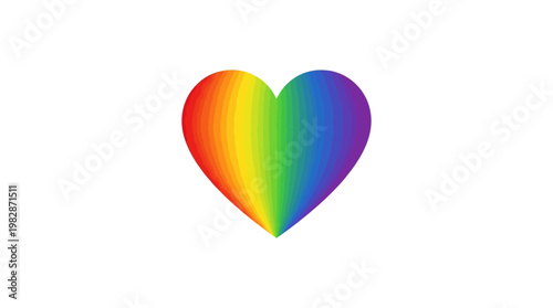Rainbow colored heart symbol.