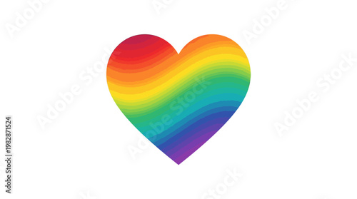 Rainbow colored heart symbol.