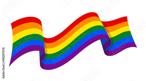Rainbow Flag Waving Symbol.