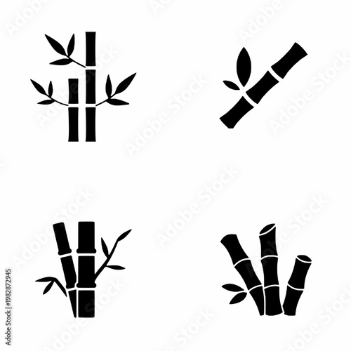 set of icons bamboo