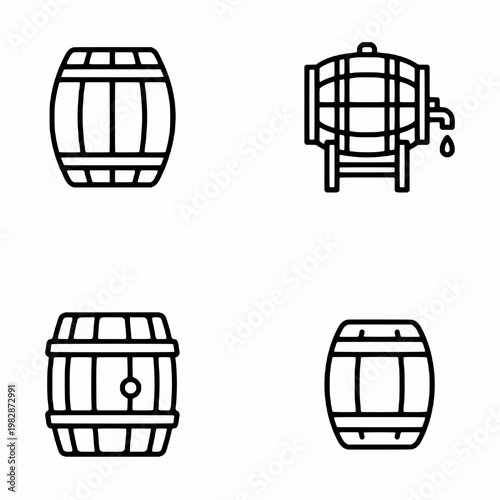 Barrel icon set