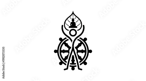 Symbol of Buddhism on White Background