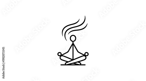 Meditating Human Figure with Smoke Symbol