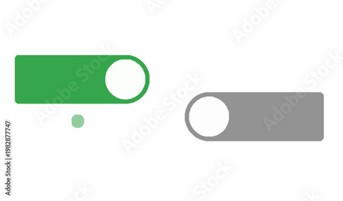 Toggle switch on off ui flat vector element