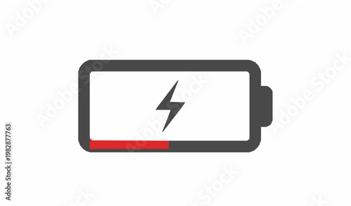 Empty battery low power flat vector icon