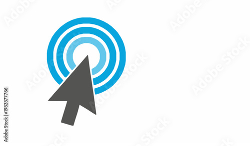 Cursor pointer click ripple flat vector icon