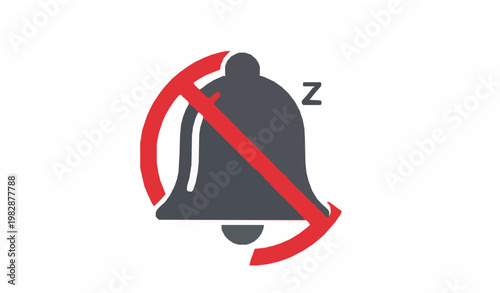 Notification bell silent mode flat vector icon