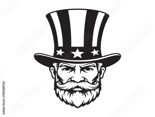 Vintage illustration of uncle sam a patriotic american icon with striking detail