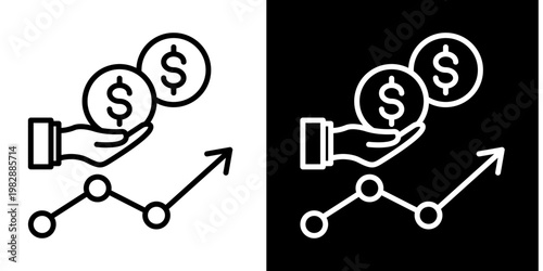 Revenue   Icon Set White Mix Style Collection