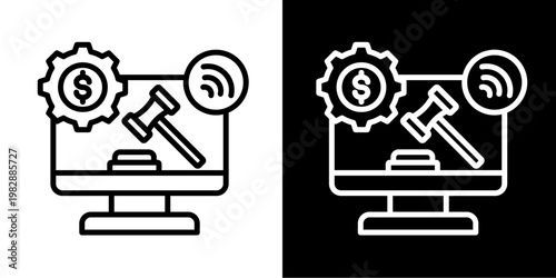 Auction   Icon Set White Mix Style Collection