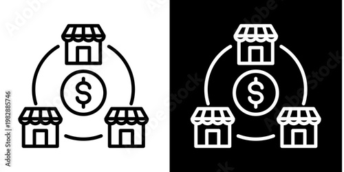 Store   Icon Set White Mix Style Collection