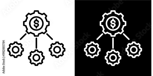 Diversification   Icon Set White Mix Style Collection