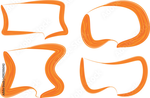 orange creative speech bubbles cartoon stylized