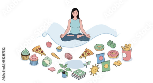 Isometric Yoga Meditation Stress Eating Control Concept