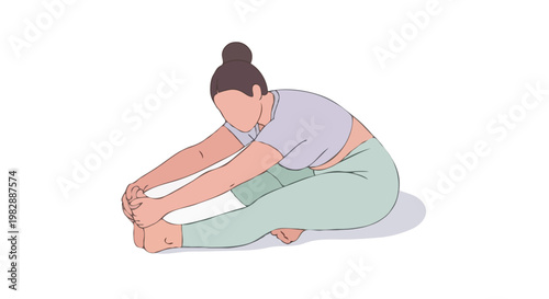 Isometric Yoga Stretching Fat Burn Exercise Concept