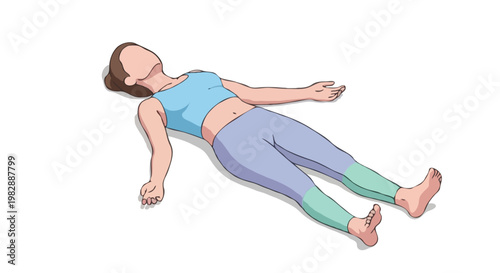 Isometric Yoga Relaxation Lying Pose Stress Relief Concept