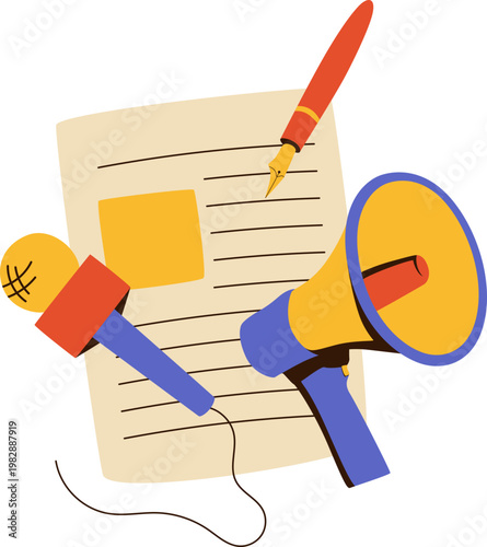 Media and Communication flat illustration