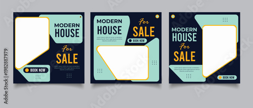 Real Estate Social Media Post Template, Editable Banner Template With Dream Home Post Social
