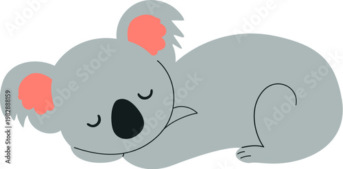 Cute Sleeping Koala Bear Illustration