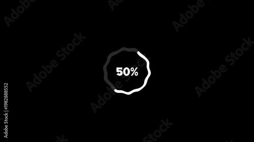 Circular Wavy Loading Progress Bar with Percentage and Checkmark