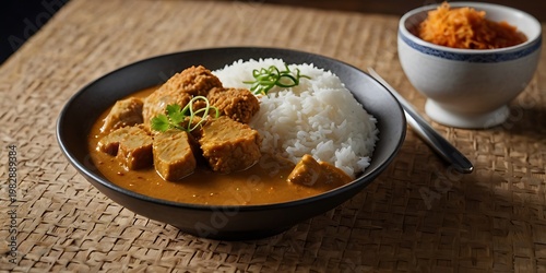 Japanese Chicken Katsu Curry, Crispy Fried Cutlet with Rich Curry Sauce and Rice, Authentic Japanese Comfort Food