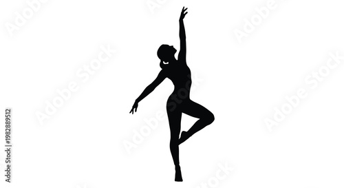 A graceful woman in a dynamic pose captured as a striking silhouette
