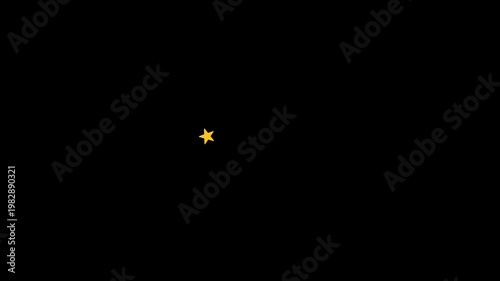 Star Rating Animation with Three Colors on Black Background