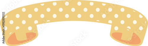 Ribbon Frame -5- Polka Dots - yellow, isolated on white background