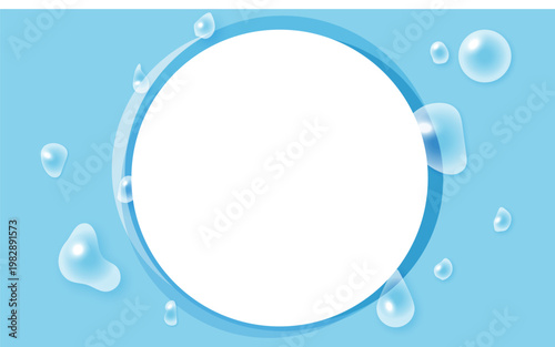 潤い玉イラストフレーム 保湿を表現したウォータースフィア