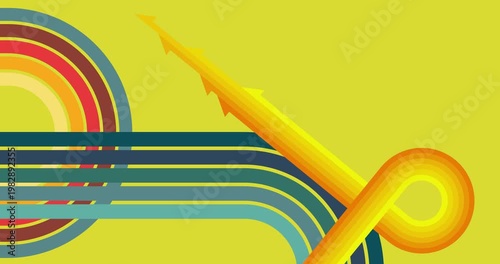 Retro 70s Background animation with Groovy 1970s art video. Minimalistic Vintage design, old-fashioned color artwork.