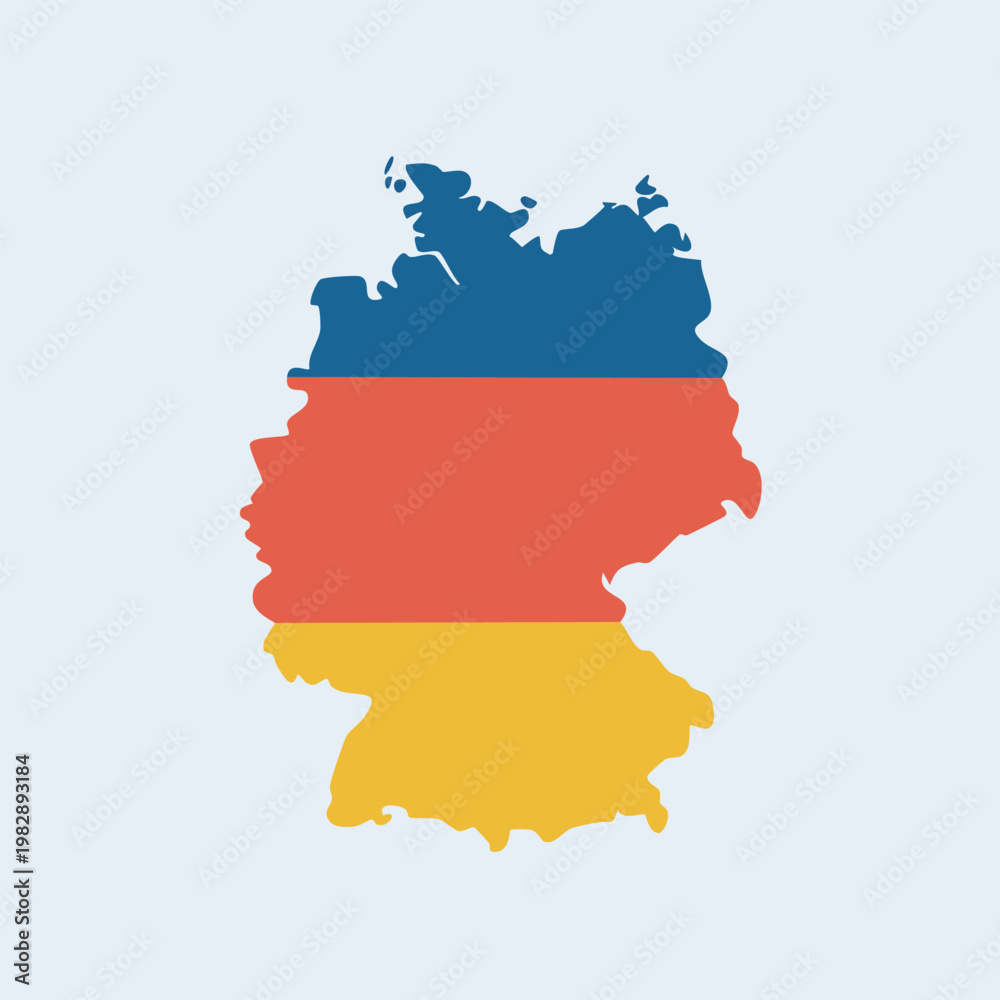 Obraz premium Germany map vector with flag colors isolated on light blue background