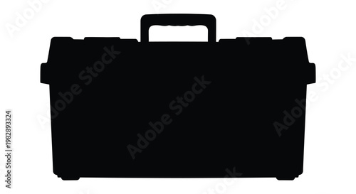 A black toolbox appears in a stark dramatic silhouette high quality