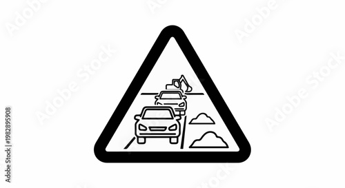 Road sign indicating traffic delays due to construction ahead