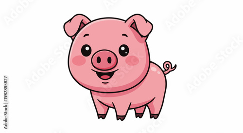 Cute pink pig in ultra HD 4k video for commercial use