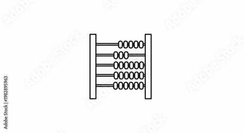 Simple outline of an abacus with beads on rods