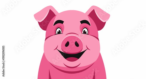 Ultra HD 4k video of a smiling pink pig in original content for commercial use