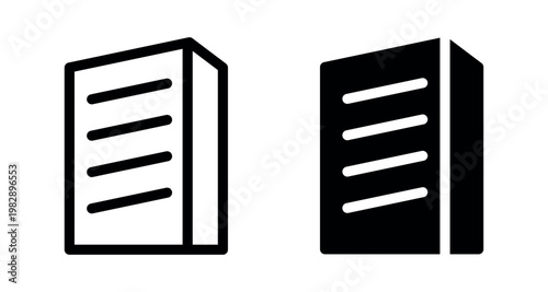 Modern Urban Building Skyscraper Architecture Symbol Linear Vector Art