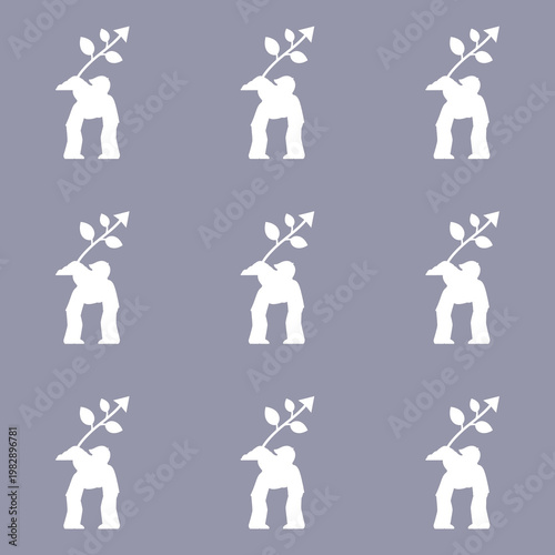 Sustainable business growth and partnership minimalist icon pattern