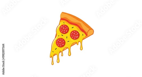 A slice of pepperoni pizza with melted cheese