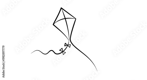 Kite Flying High In The Air.