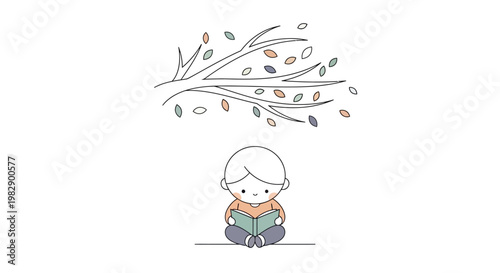 A young boy sitting cross-legged outdoors.