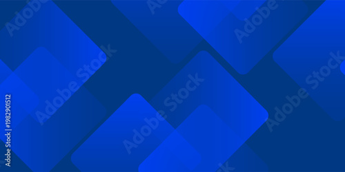 Abstract blue background with glowing geometric lines. Modern blue gradient square shape design. Futuristic technology art simple modern