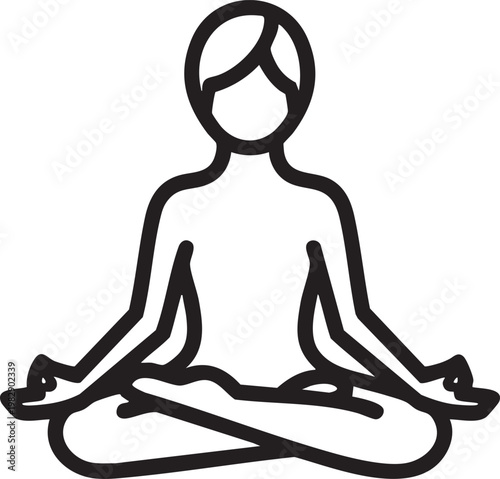 A person sitting in a cross-legged meditative pose with hands resting on knees