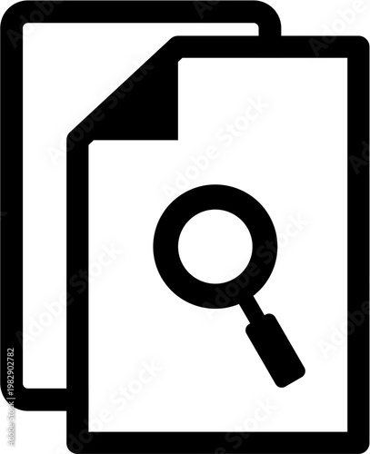 Magnifying glass examines documents closely