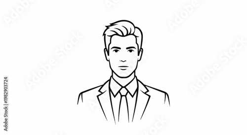 Stylized black and white portrait of a formally dressed man