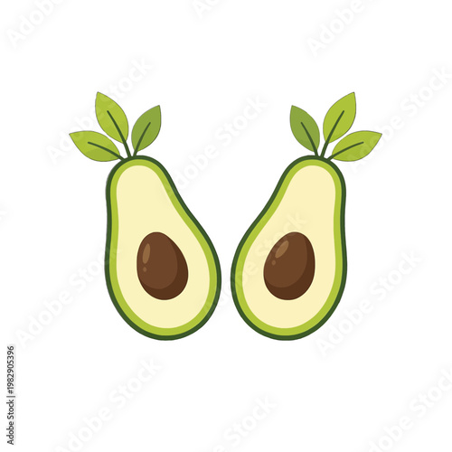 Avocado Illustration Vector, Minimalist Food Icon for Healthy Lifestyle and Design