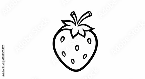 Simple line drawing of a strawberry with seeds